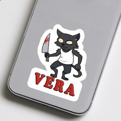 Psycho Cat Sticker Vera Image