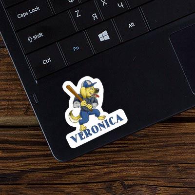 Baseball-Chien Autocollant Veronica Laptop Image