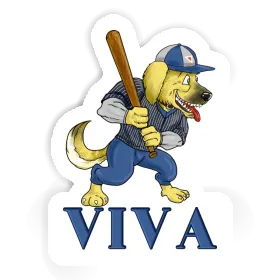 Baseball Dog Sticker Viva Image