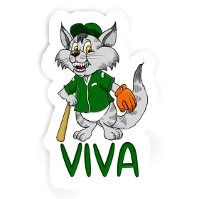 Sticker Viva Baseball Cat Image