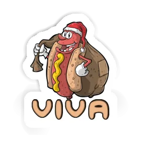 Christmas Hot Dog Sticker Viva Image