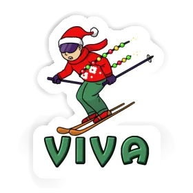 Christmas Skier Sticker Viva Image