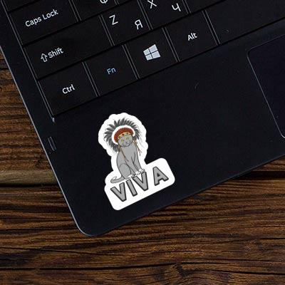 Sticker Indianer-Katze Viva Notebook Image