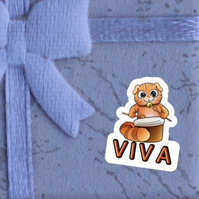 Sticker Drummer Cat Viva Image