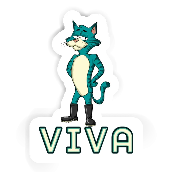 Viva Sticker Standing Cat Laptop Image