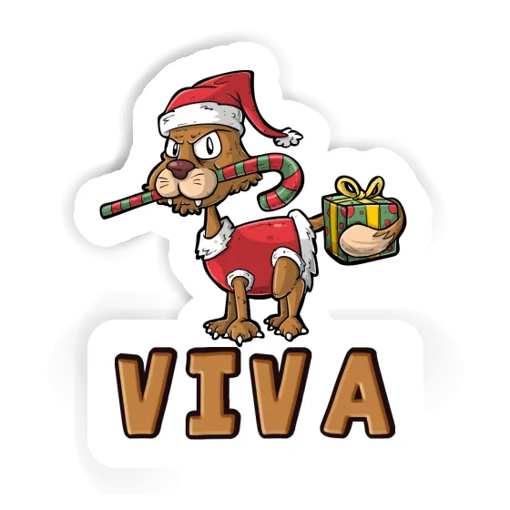 Viva Sticker Christmas Cat Gift package Image