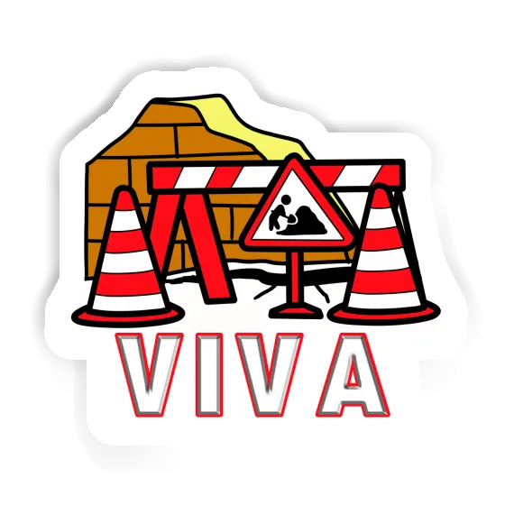 Sticker Viva Road Construction Image