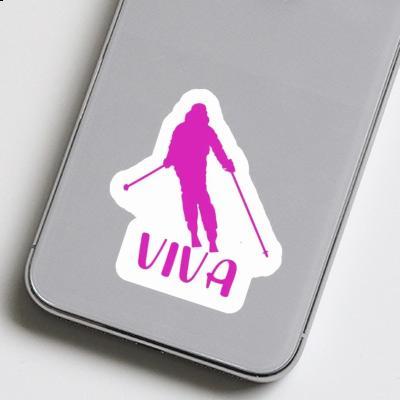 Skifahrerin Sticker Viva Laptop Image