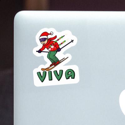 Sticker Weihnachtsskifahrer Viva Laptop Image