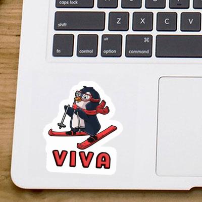 Sticker Skifahrerin Viva Laptop Image