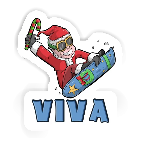 Sticker Viva Christmas Snowboarder Image