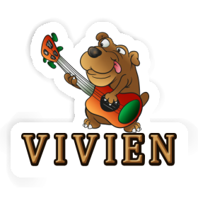 Sticker Vivien Guitar Dog Image