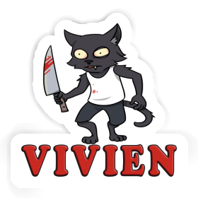 Sticker Vivien Psycho Cat Image