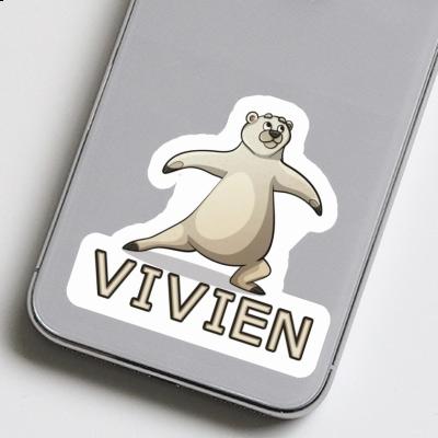 Sticker Yoga Bear Vivien Laptop Image