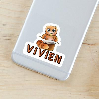 Sticker Vivien Drummer Cat Image