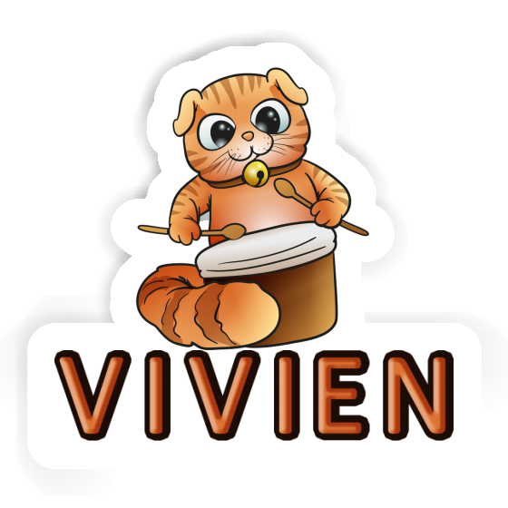 Sticker Vivien Drummer Cat Gift package Image