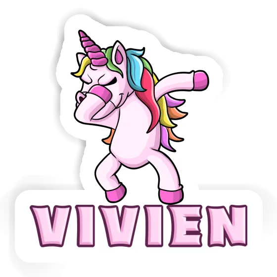 Sticker Vivien Dabbing Unicorn Notebook Image