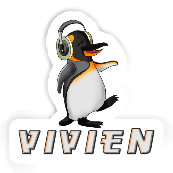 Vivien Sticker Music Penguin Image