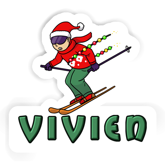 Weihnachtsskifahrer Sticker Vivien Notebook Image