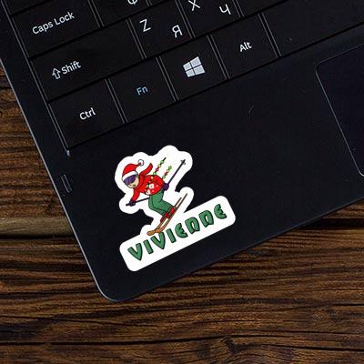 Sticker Vivienne Christmas Skier Notebook Image