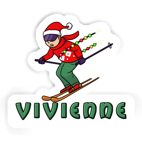 Sticker Vivienne Christmas Skier Gift package Image