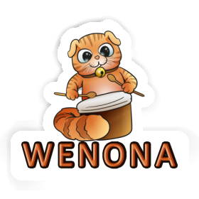 Sticker Wenona Drummer Cat Image