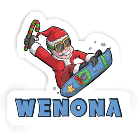Christmas Snowboarder Sticker Wenona Image