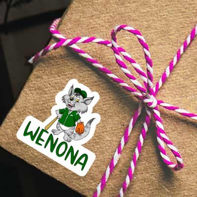Sticker Baseball Cat Wenona Laptop Image