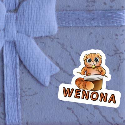 Sticker Wenona Drummer Cat Notebook Image
