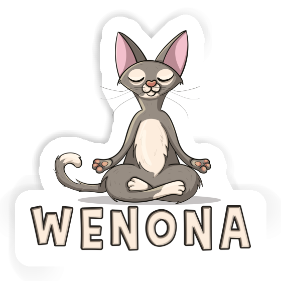 Yoga-Katze Aufkleber Wenona Notebook Image
