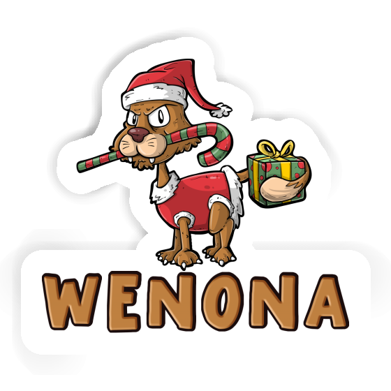 Sticker Wenona Christmas Cat Gift package Image