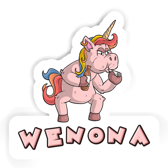 Sticker Smoking Unicorn Wenona Notebook Image