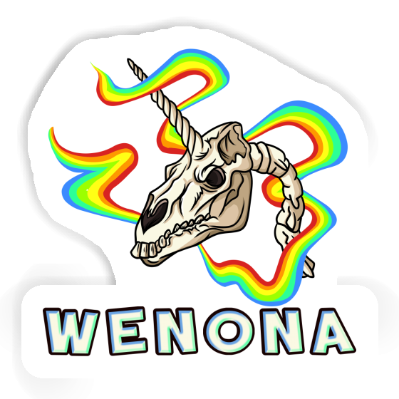 Wenona Autocollant Crâne de licorne Notebook Image