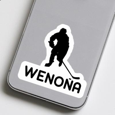 Wenona Sticker Hockey Player Notebook Image