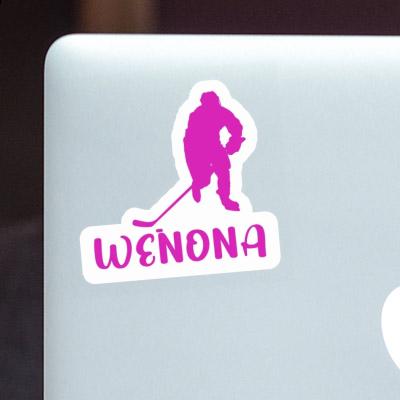 Wenona Sticker Hockey Player Laptop Image