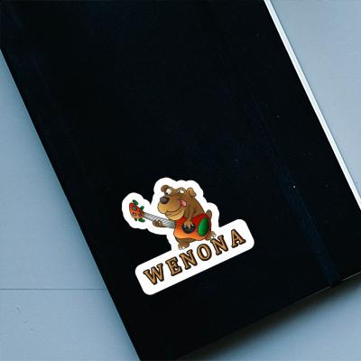 Wenona Sticker Guitar Dog Laptop Image