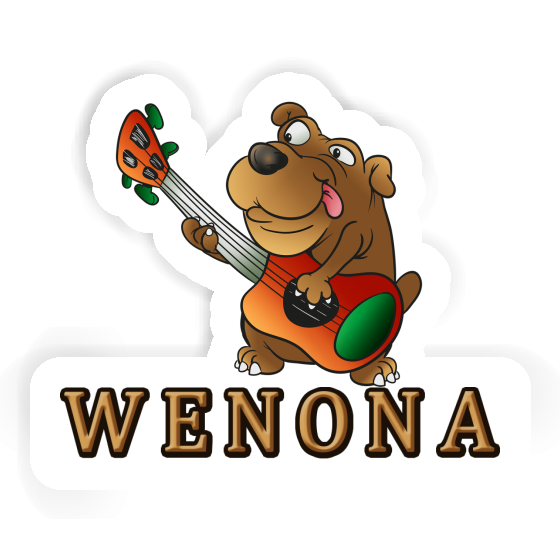Wenona Sticker Guitar Dog Laptop Image