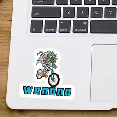 Sticker Downhill Biker Wenona Notebook Image