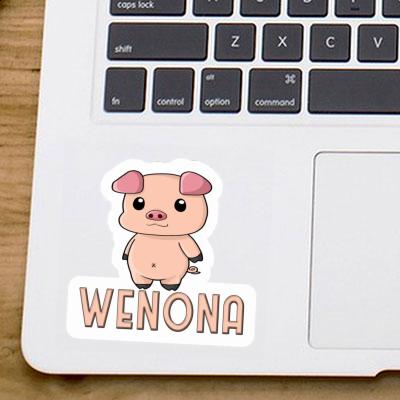 Wenona Aufkleber Schweinchen Notebook Image