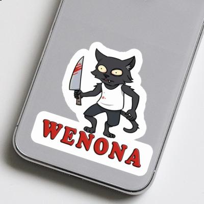 Sticker Wenona Psycho-Katze Notebook Image
