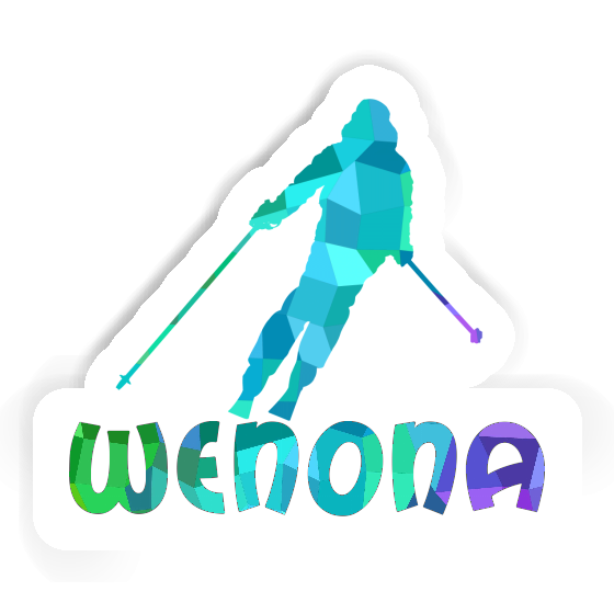 Skifahrerin Sticker Wenona Laptop Image