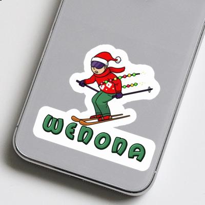 Aufkleber Weihnachtsskifahrer Wenona Laptop Image