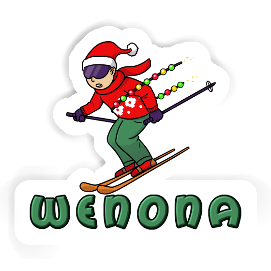 Aufkleber Weihnachtsskifahrer Wenona Image