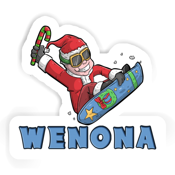 Christmas Snowboarder Sticker Wenona Notebook Image