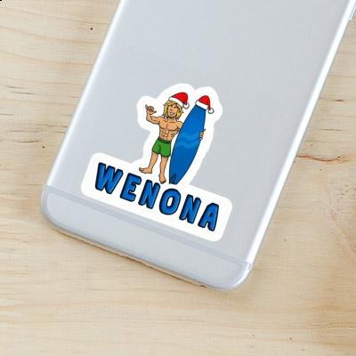Wenona Sticker Christmas Surfer Laptop Image