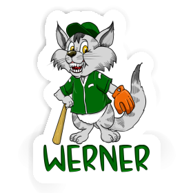 Baseball-Katze Aufkleber Werner Image