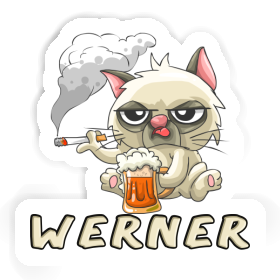 Werner Autocollant Chat fumeur Image