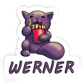 Werner Aufkleber Pommes-Katze Image