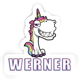 Sticker Grinning Unicorn Werner Image