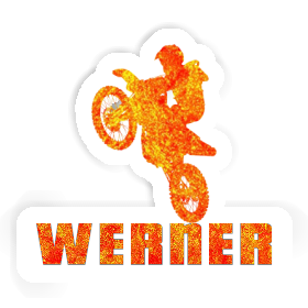 Werner Autocollant Motocrossiste Image